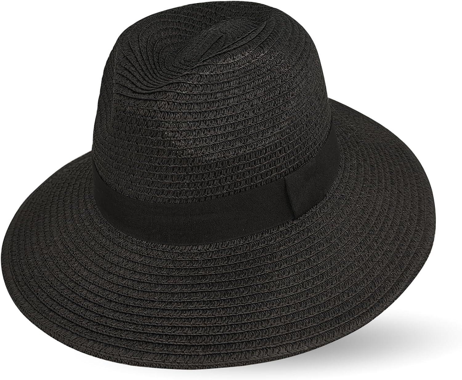 Cowboy Hat for Men & Women, Straw Beach Cap with Packable & Wide Brim for Summer UV Protection & Outdoor Travel C-H-H1