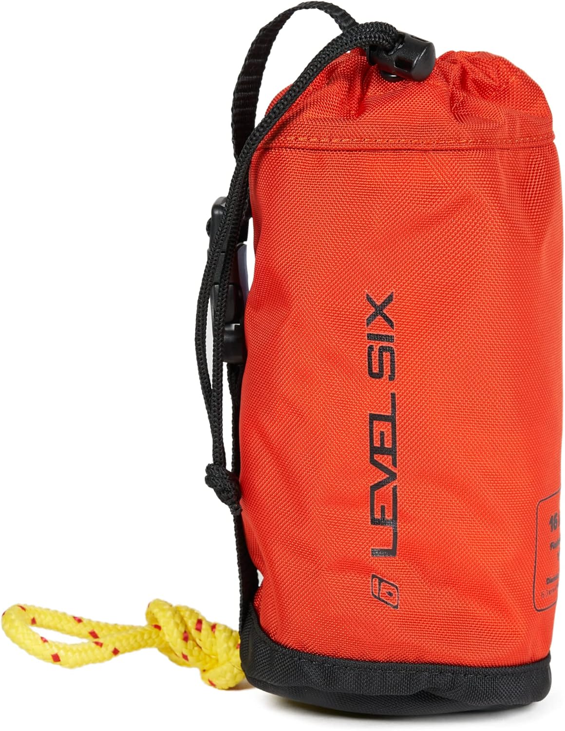 Level Six Compact Throw Bag with 16m (52.4’) x ¼’ Floating 2 KN Rope and 600d Nylon Bag, Webbing Clip, Internal Float and Drain