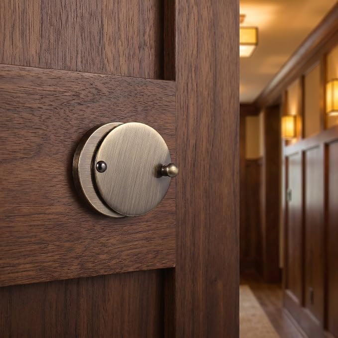 Lurrose Cubierta Protectora para Mirilla 3pcs - Protector Giratorio para Visor de Puerta y Privacidad 5/8" - Placa para Cubrir Agujero Ojo de Gato Anti-Espionaje para Hotel, Dormitorio, Hogar (Marrón Claro) miniatura 5