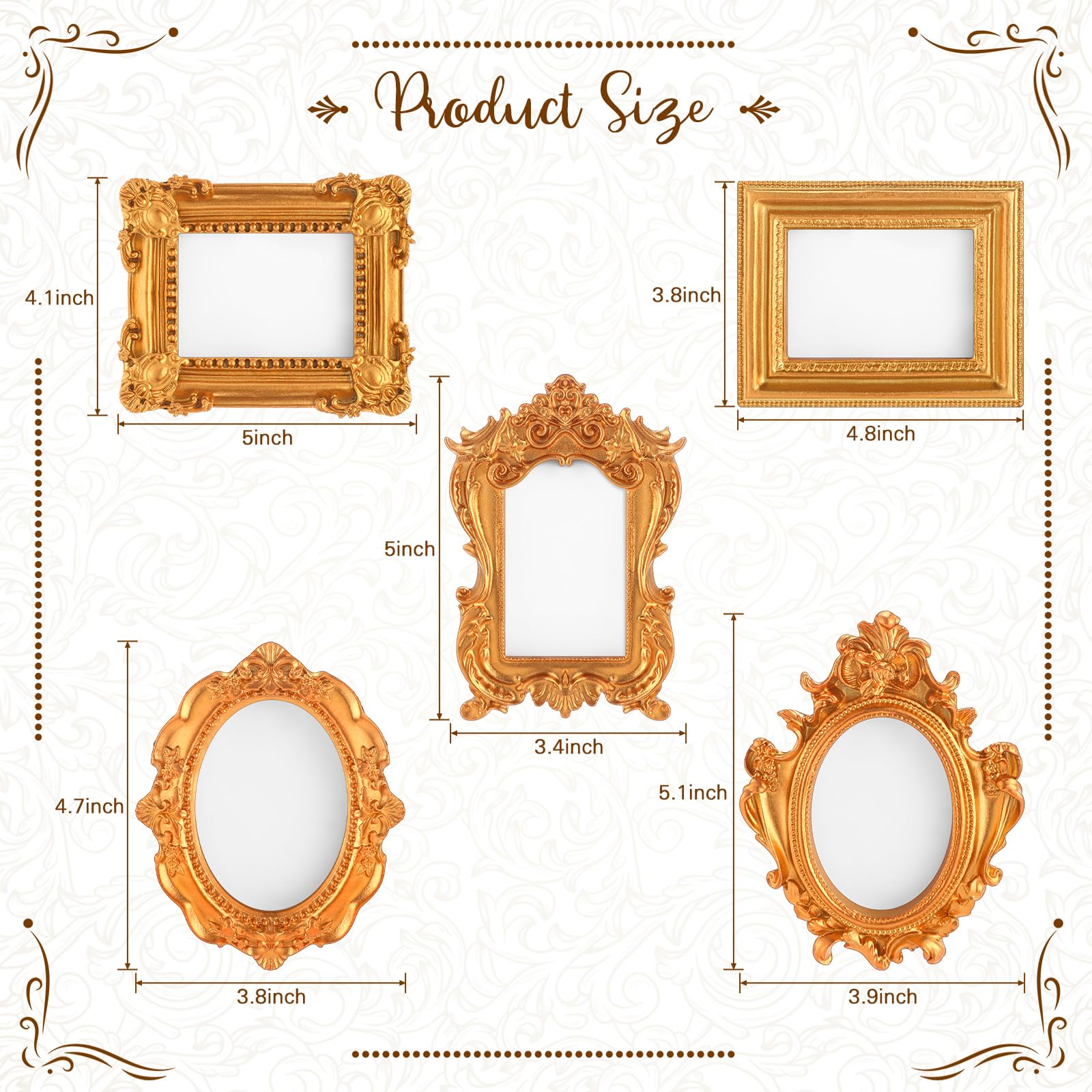 Amazon.com - Qunclay 10 Pcs Small Gold Frames Mini Tiny Vintage