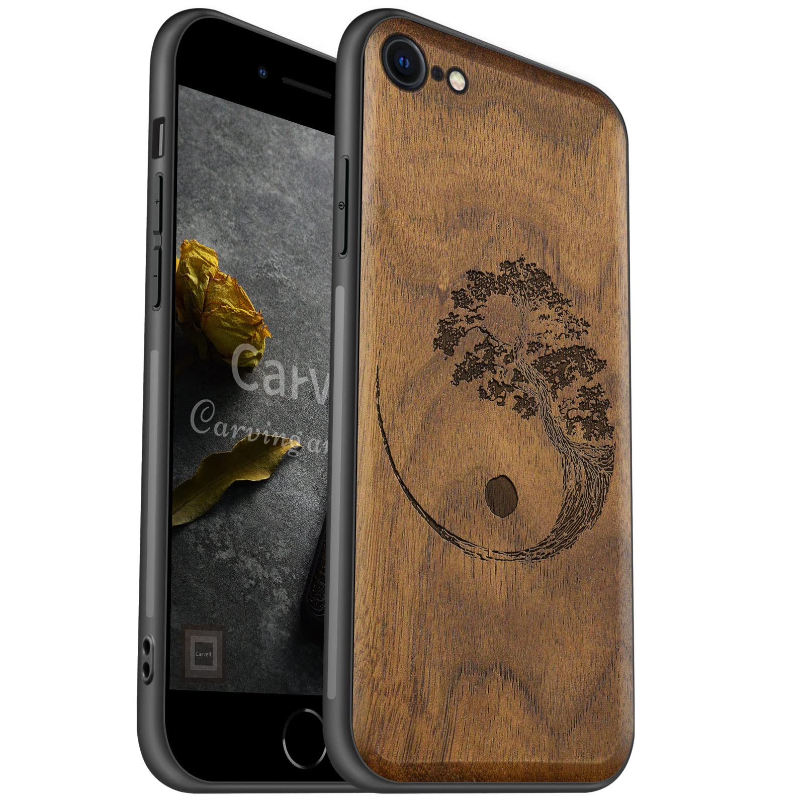 送料無料!! iPhone7 ウォールナット 純正モデル 木製ハイブリットケース 天然木 ナチュラルウッド 現地買い付け