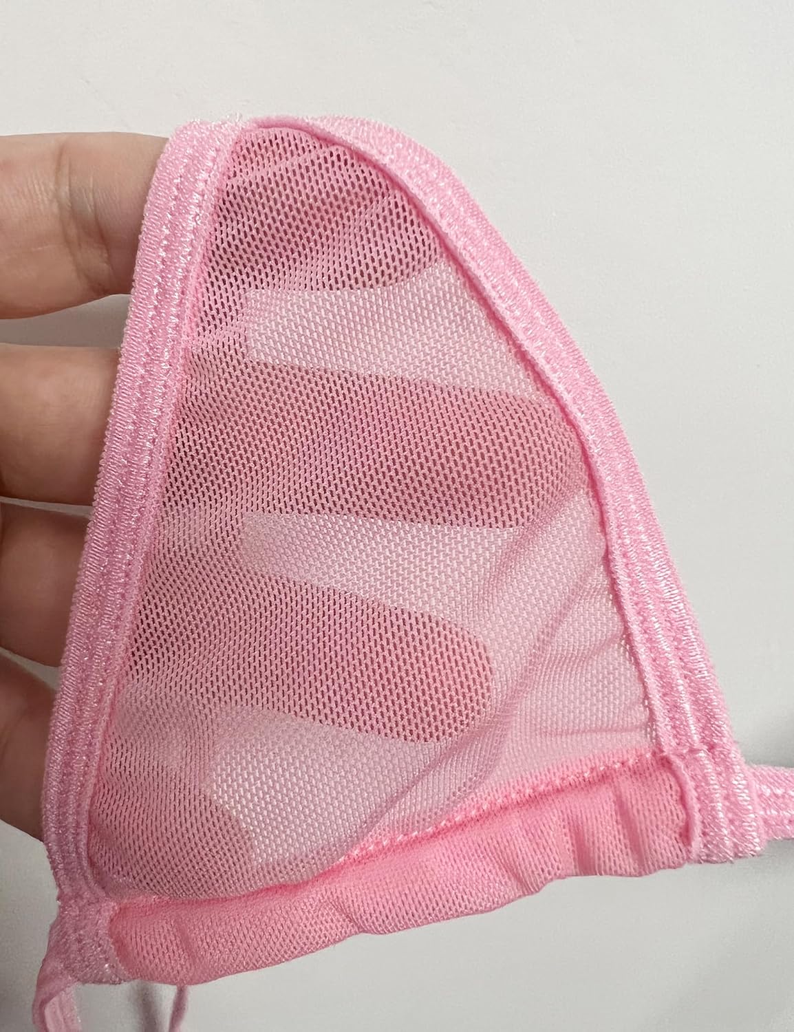 Oneheekini Women Hot See Through Micro Thong Bikini Triangle Halter Bathing Swimsuits - Image 3