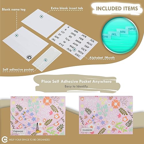 Miniatura 7 de CNK Carpeta de archivos expandible de 13 bolsillos organizador de documentos A4 ampliable caja organizadora de archivos de acordeón con separadores