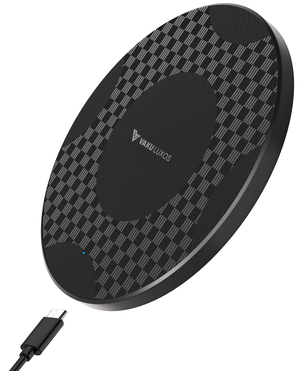 Vaku Luxos® 15W Wireless Charger Waverex Fast Charging Pad PD & Qi-Certified with Type C Cable for iPhone 15/15 Plus/15 Pro/15 Pro Max, iPhone 14/14 Plus/14 Pro/Max, iPhone 13/12/11 Series- Black Vaku Luxos® 15W Wireless Charger Waverex Fast Charging Pad PD & Qi-Certified with Type C Cable for iPhone 15/15 Plus/15 Pro/15 Pro Max, iPhone 14/14 Plus/14 Pro/Max, iPhone 13/12/11 Series- Black