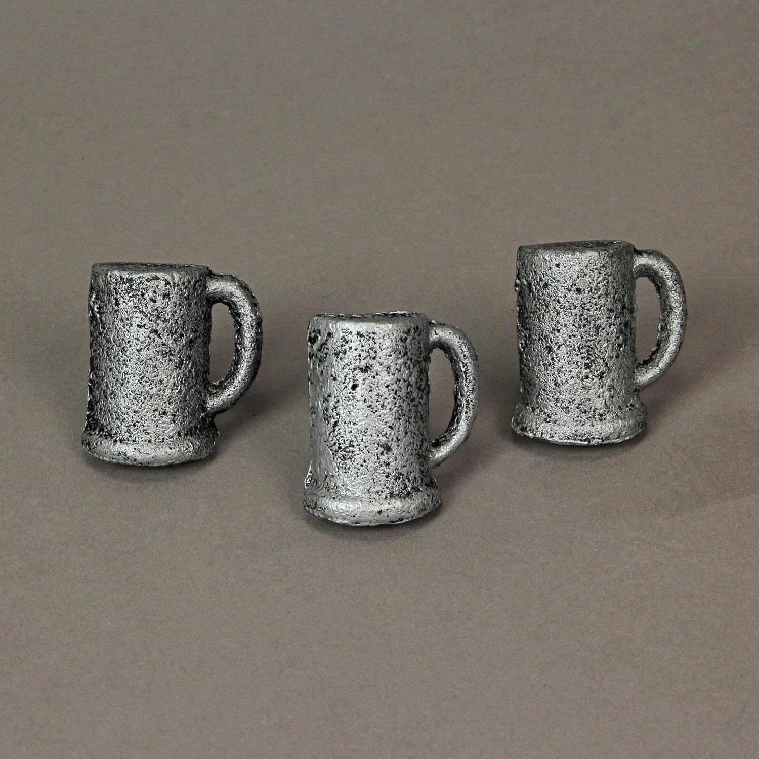 Zeckos Silver Finish Cast Iron Beer Mug Decorative Cabinet Knob Drawer Pulls - 1.75 Inches High - Easy Install - Vintage Inspired Accents for Stylish Home Decor