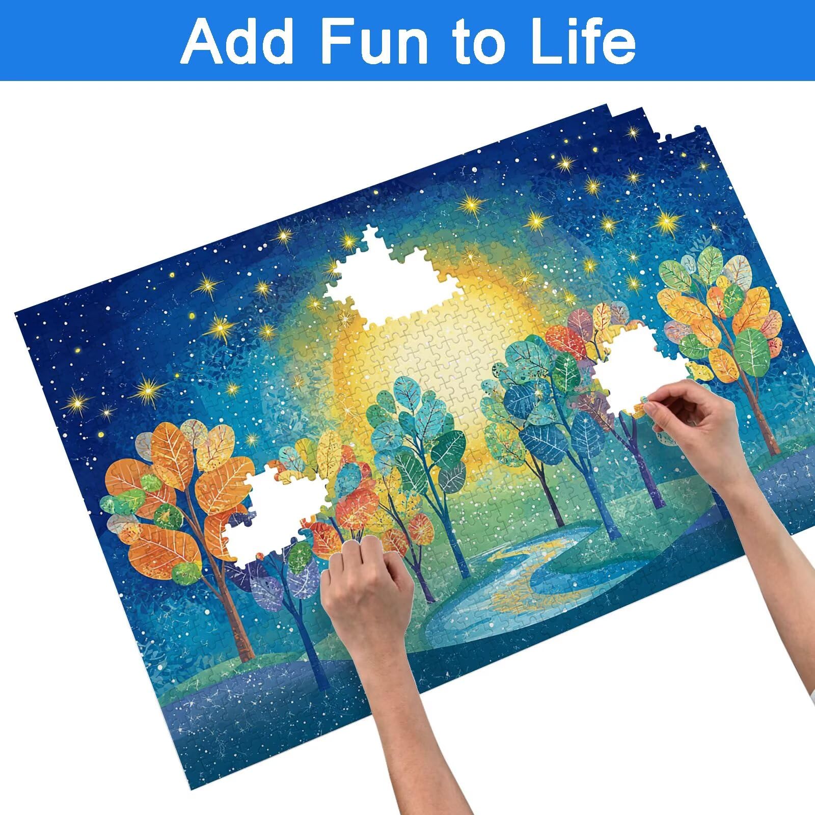 Puzzle 3000 Piezas Fantasía, Puzzle Paisaje con Caja para Adultos, 122x81cm, DIY 3000 Piezas Rompecabezas Madera para Adultos, Rompecabezas Desafiante para Decoracion Hogar, Regalo Mujer, -7389
