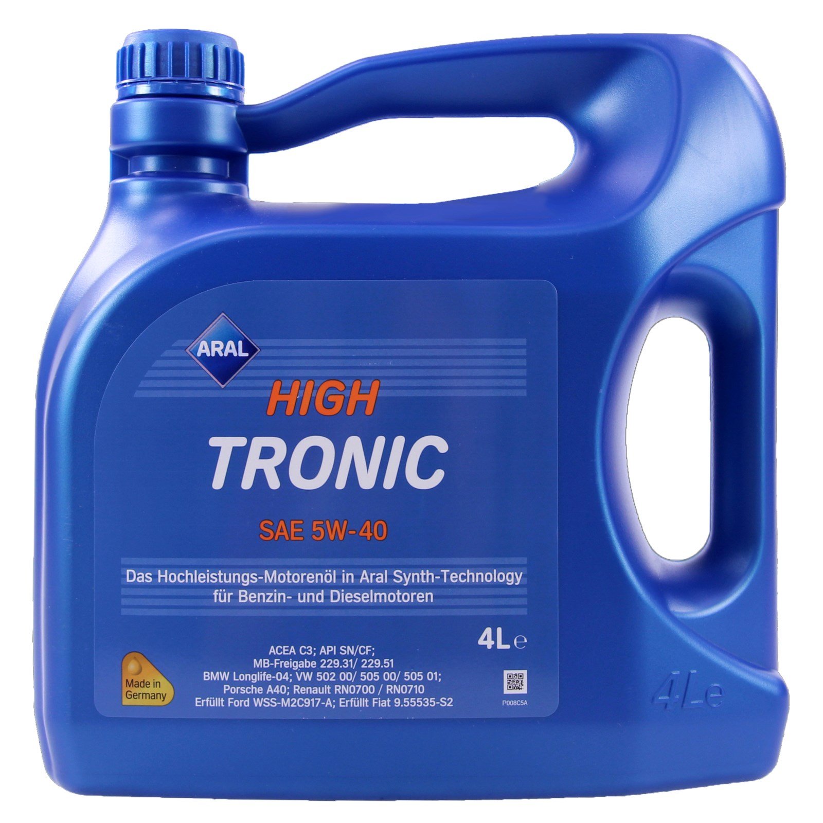 3x 1 L + 4 L = 7 Liter ARAL HighTronic 5W-40 Motoröl inkl. Ölwechselanhänger