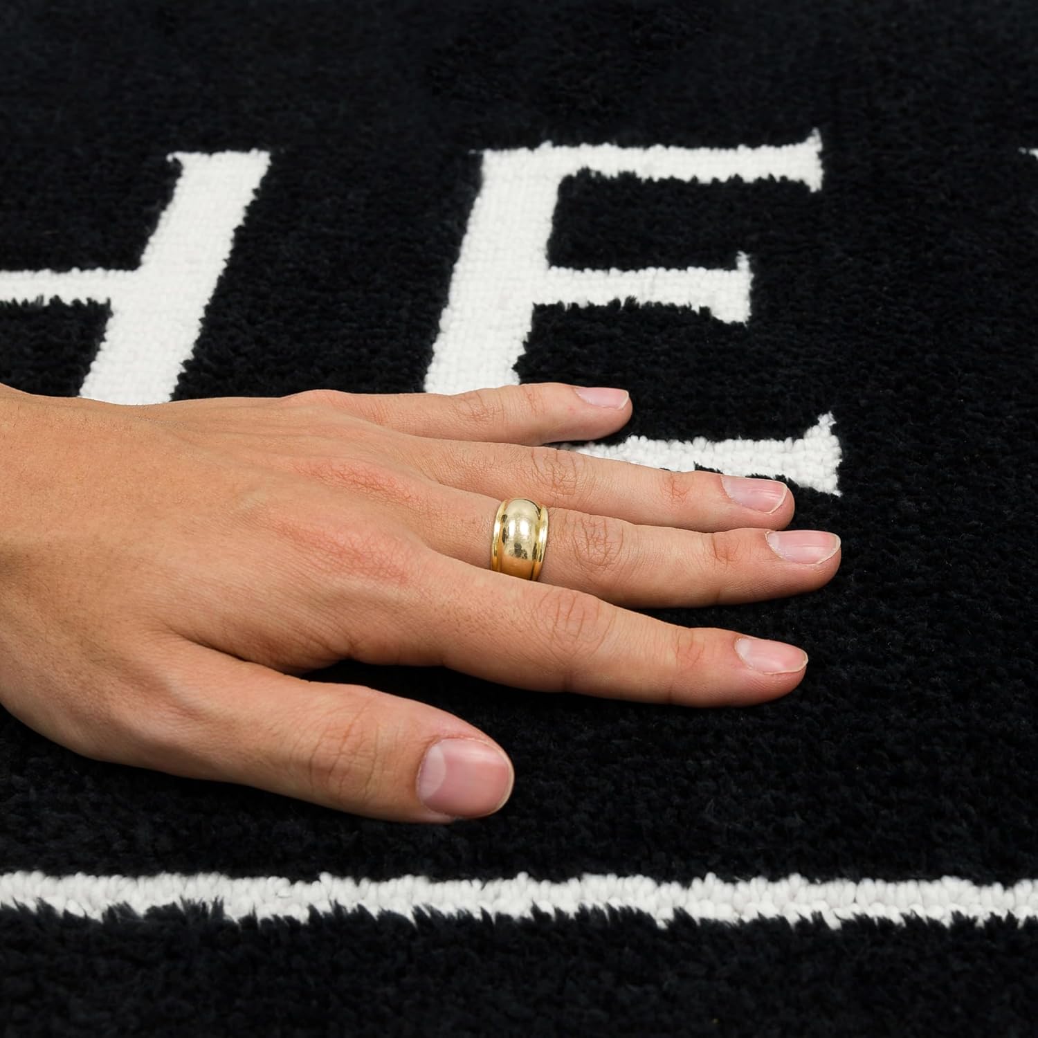 Mohawk Home Hers Casual Novelty; Solid Black 1' 5" X 2' Bath Mat Perfect for Bathroom