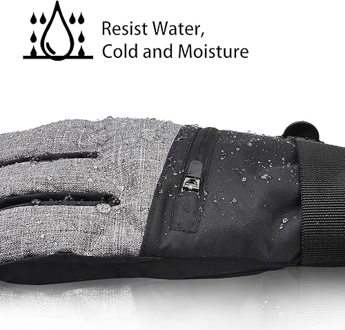 Miniatura 4 de Guantes de esquí impermeables para hombres y mujeres, guantes de snowboard 3M Thinsulate con media máscara de esquí para esquí, snowboard, palas y