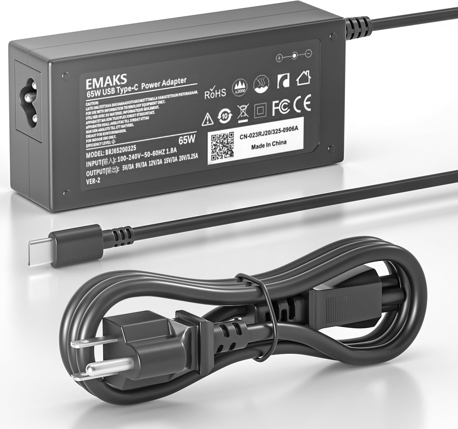 65W Type USB-C Charger Compatible with HP Chromebook and More Usbc Power Supply Adapter Fast Power Cord