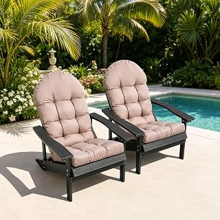 Yddsky khaki two-piece high-back Adirondack chair cushion