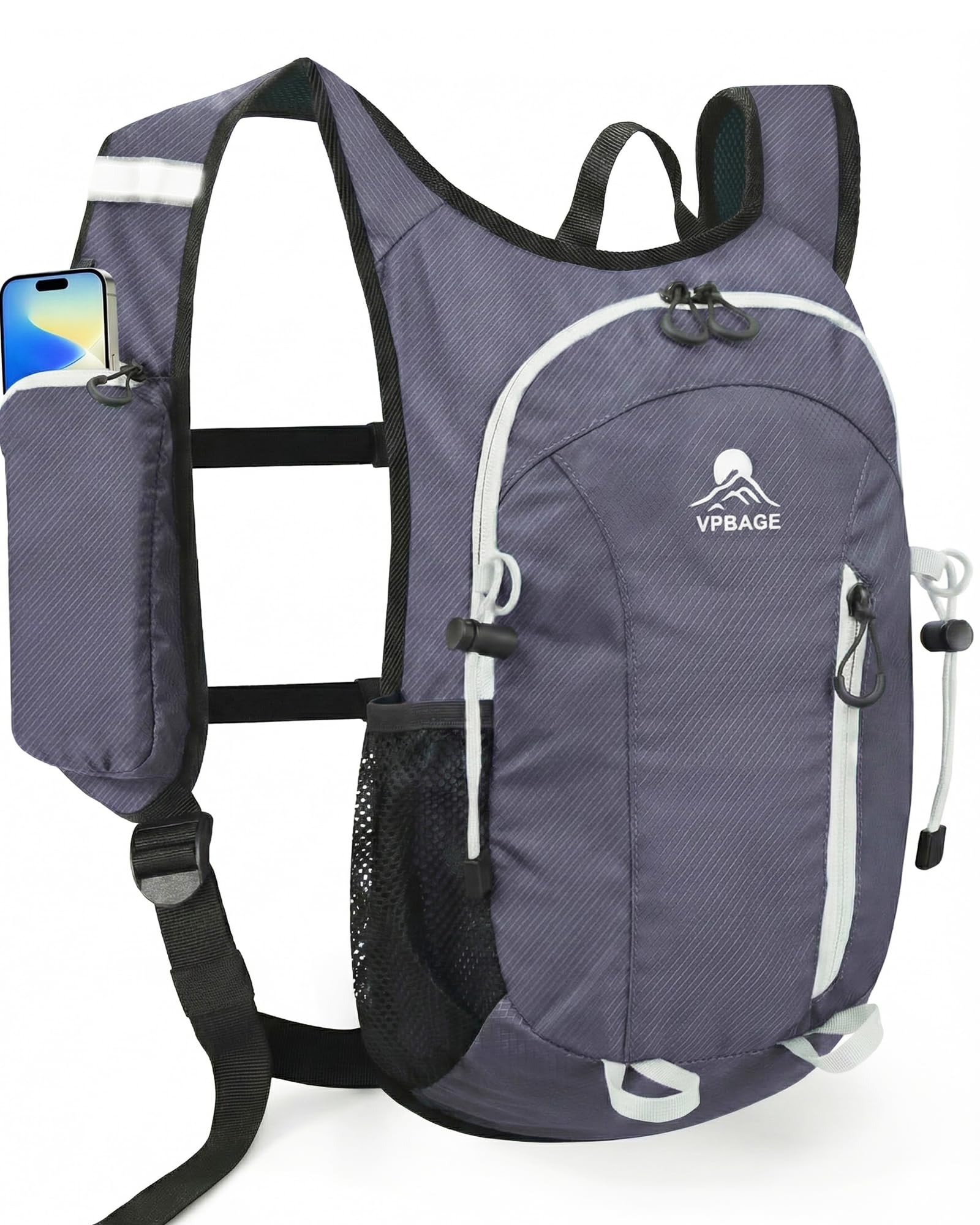 Foldable Small Hiking Backpack with 3 Strap Pockets – Lightweight 300D Spill-proof Daypack for Men Women – Packable Small Travel Backpack with Chest