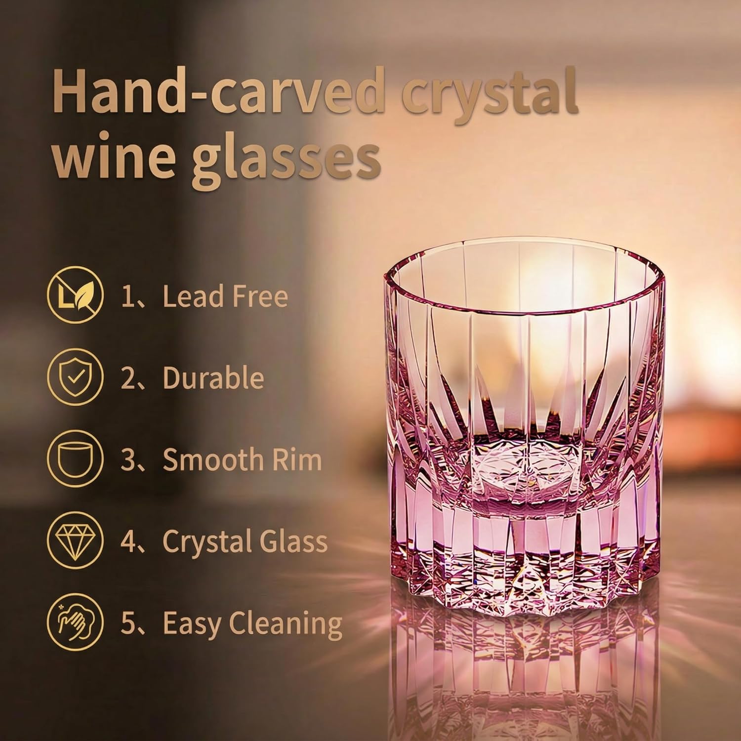 Crystal whiskey glasses,XM-pink