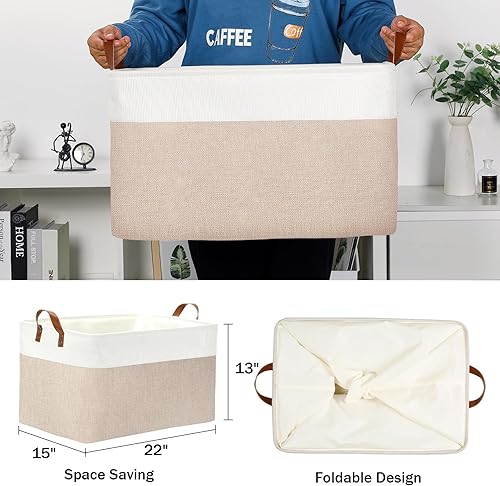 Vista 285 de DULLEMELO Canastas de almacenamiento pequeñas de 15 x 6 x 5.5 pulgadas, contenedores de almacenamiento de tela para tanque de inodoro