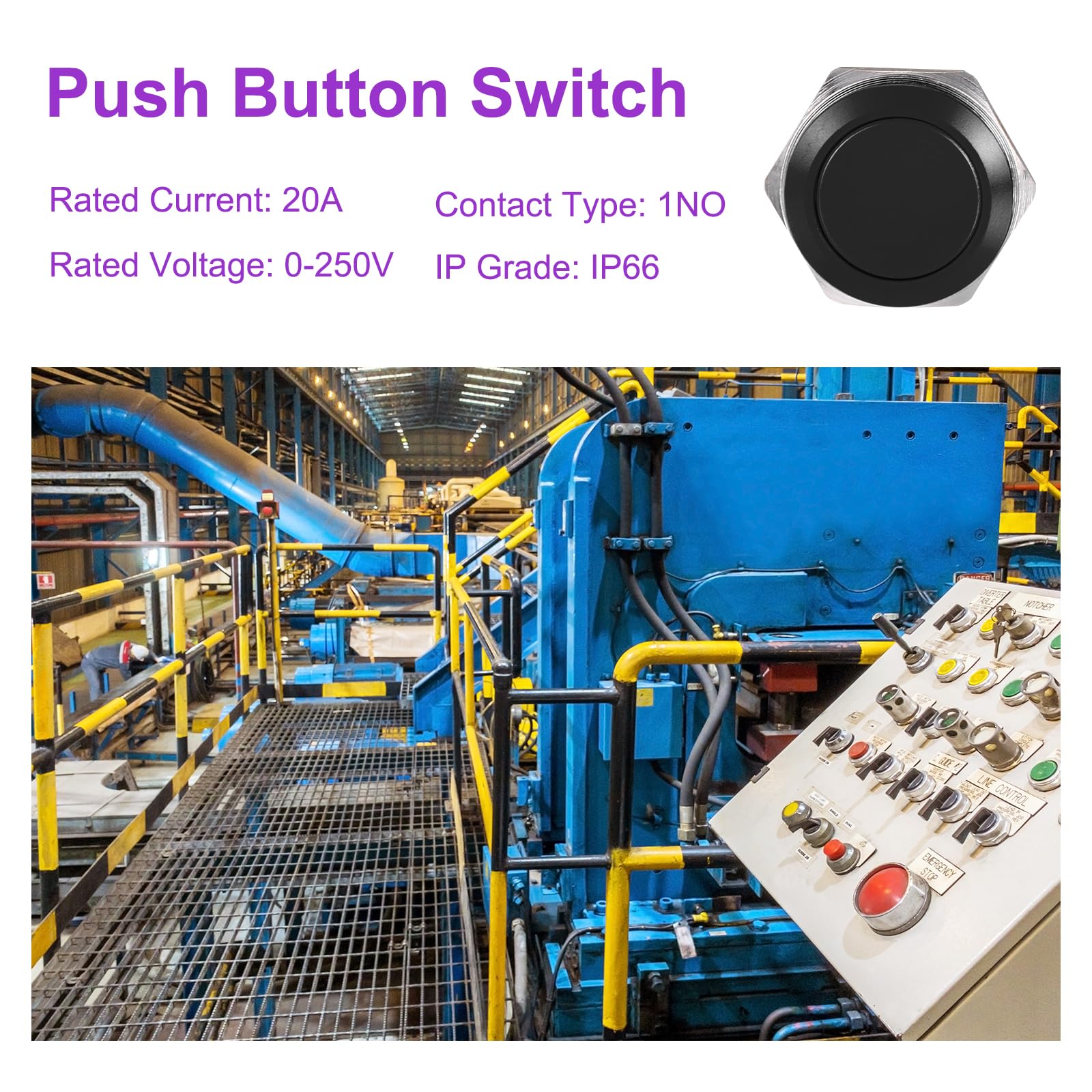 DMiotech 1 Pcs 19mm / 3/4" Push Button Switch - Image 3
