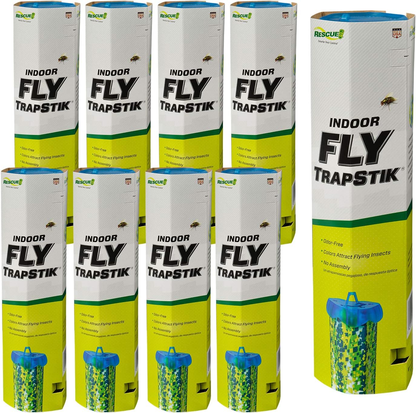 RESCUERESCUE! Non-Toxic TrapStik for Flies – Indoor Hanging Fly Trap - 9 Pack