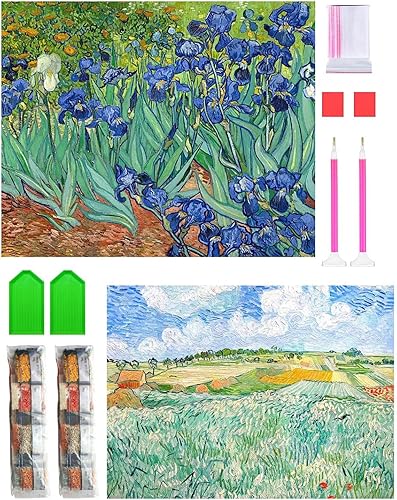 Kits de pintura de diamantes para adultos, pintura de taladro completo por número 5D, arte de gemas de puntos de diamante para principiantes