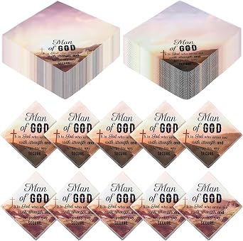 Ceenna 50 Pcs Christian Fathers Ideal Day Gift for Church Bulk Man of God Handkerchief Bible Verse Handkerchiefs Religious Inspirational Quote Gift for Him Men Dad