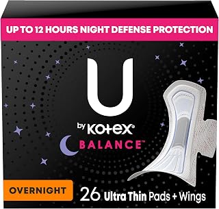 Balance Ultra Thin Pads with Wings, Overnight Absorbency, 26 Count