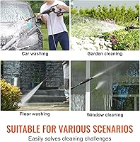 Vista 6 de VEVOR Cordless Pressure Washer, 580-PSI 1.1 GPM Portable Power Cleaner, Handheld High-Pressure Car Washer Gun with 4.0Ah Battery, Charger, 6-in-1