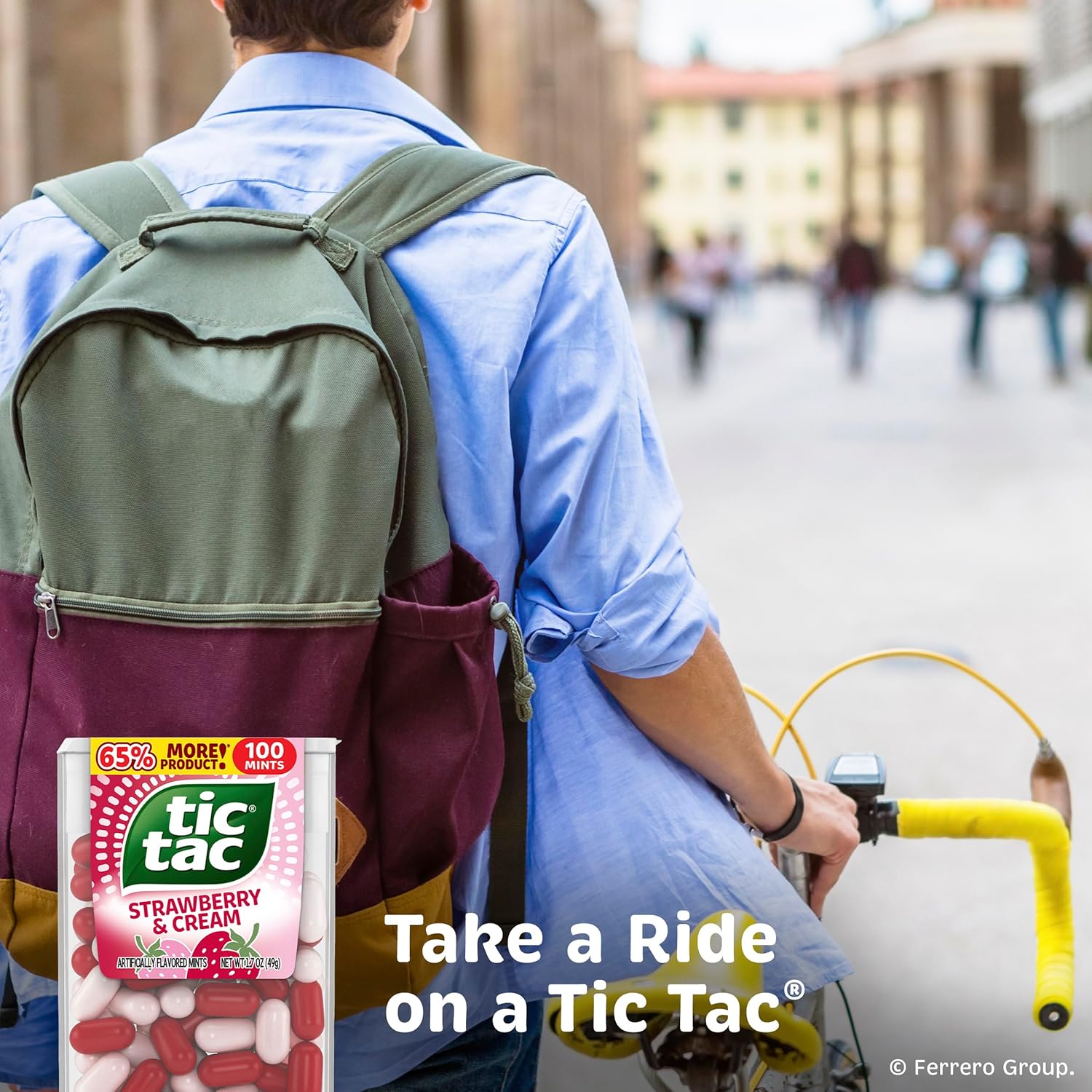 Tic Tac Strawberry & Cream, On-the-Go Pocket-Sized Mints, 100 pieces, Bulk 12 Pack, 1.7 oz Each