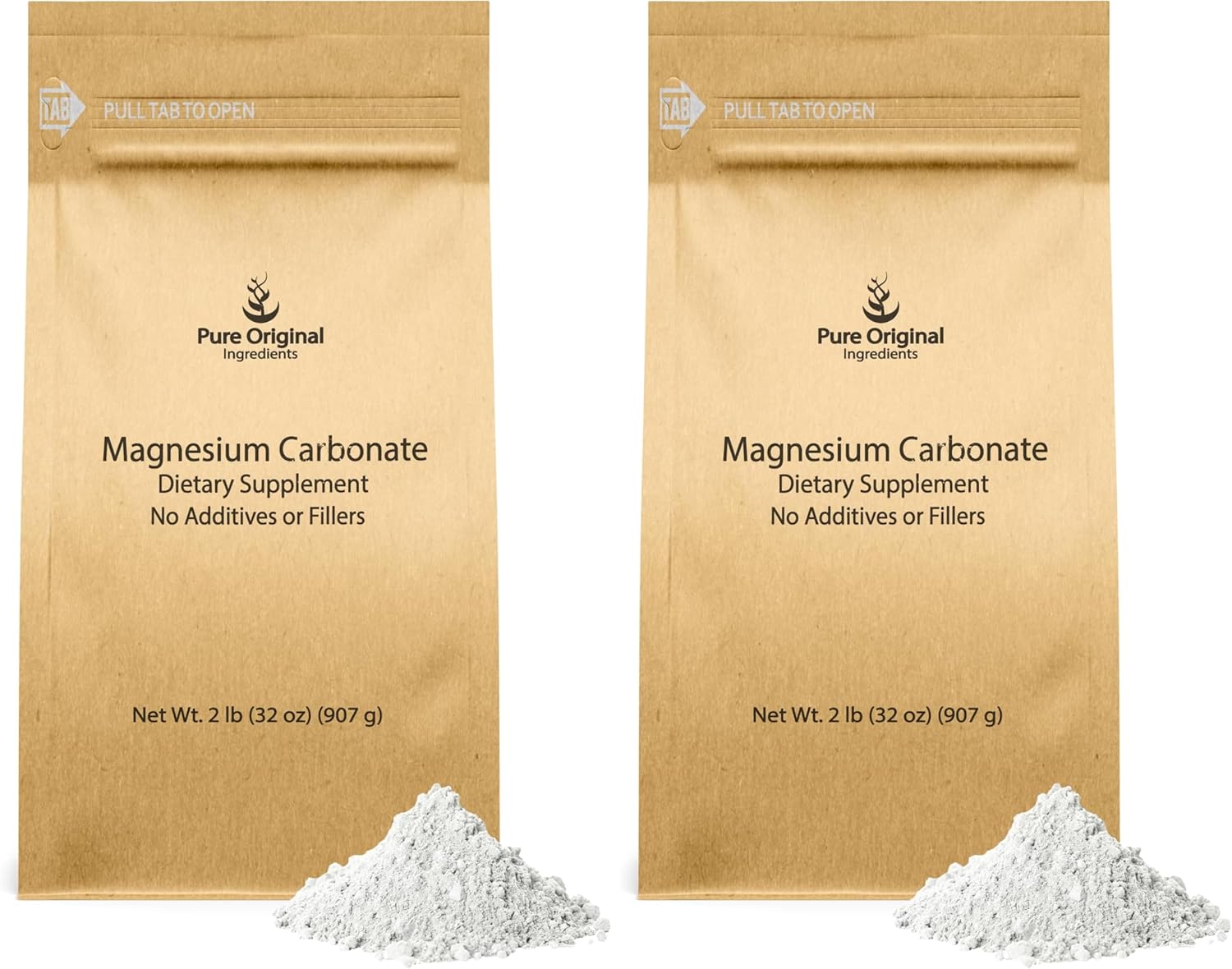 Pure Original Ingredients Magnesium Carbonate, Magnesium Supplement, Non-GMO, Multi-Purpose (2 Pound) (Pack of 2)