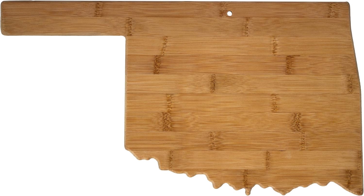 Totally Bamboo Oklahoma State Shaped Bamboo Serving and Cutting Board