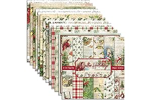 Set of 24 Winter Holiday Theme 6"x6" Christmas Cardstocks