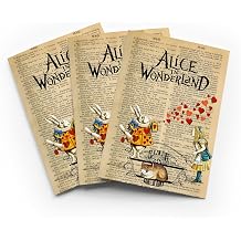 Dictionary Alice Wonderland Collage Greeting Card Surreal Fantasy Any Occasion Set of 3 Blank Inside 5x7 Inch 13x18 cm