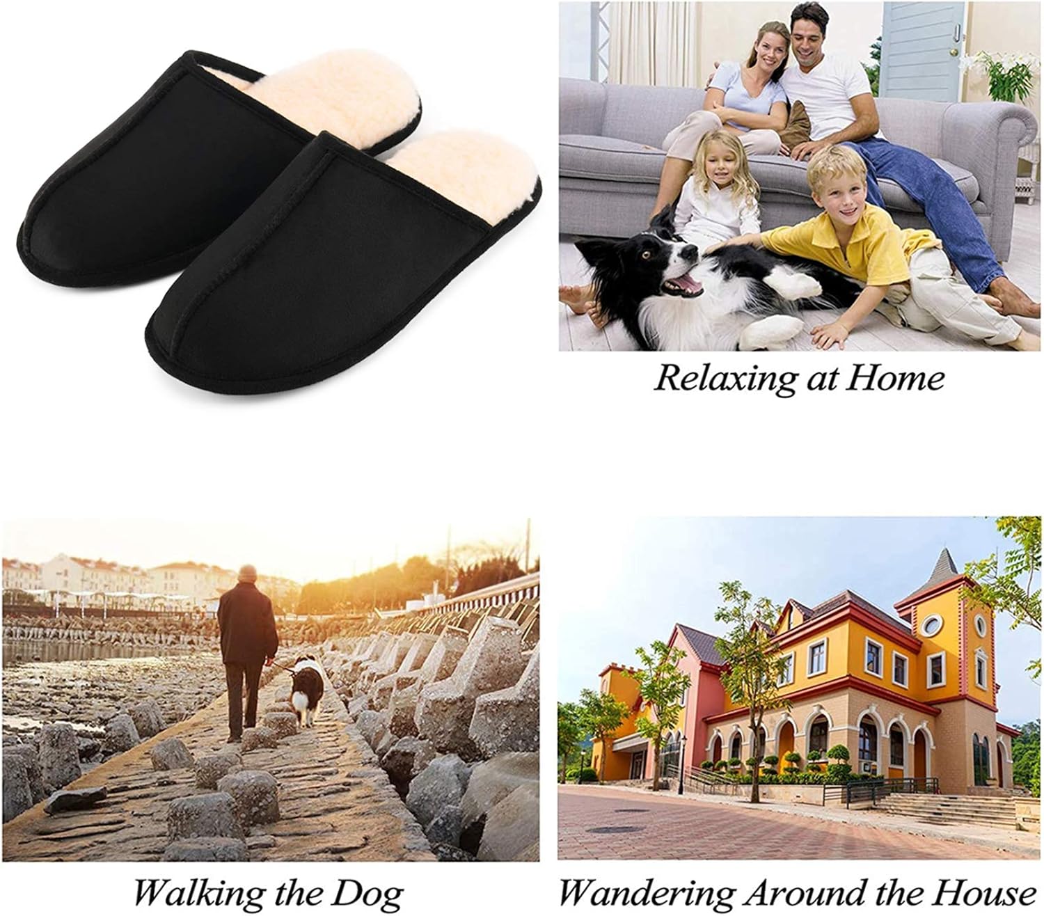 LORDFON Mens-Memory-Foam-Slip-On-House-Slippers Closed Toe Scuff Indoor Home Slipper for Men Comfy Cozy Soft Non-Slip Bedroom Slippers Houseshoes - Image 6