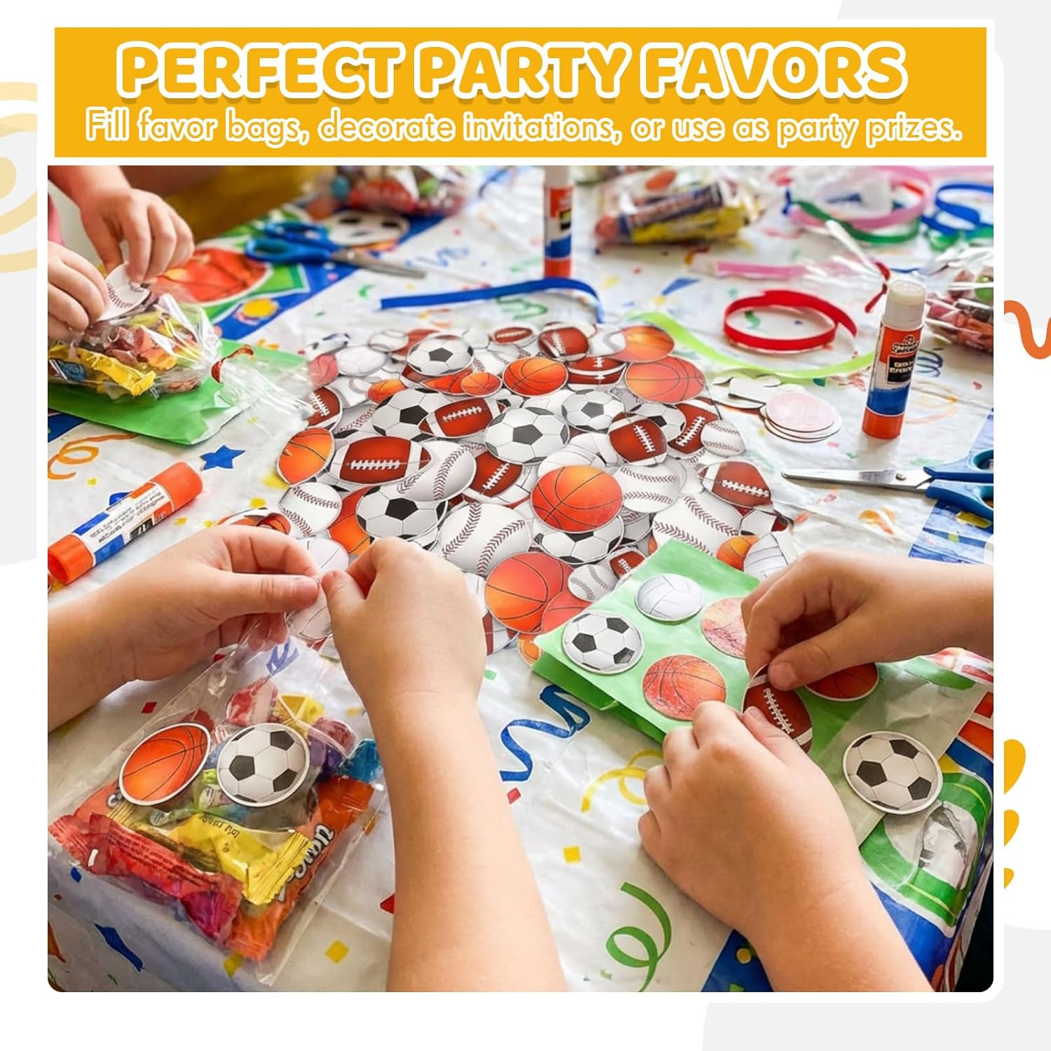 1000 Pcs Foam Sports Stickers Self-Adhesive 100 Days Party Favor Foam Stickers Bulk Including Soccer Basketball Baseball Volleyball Football Sports Party Favors for Arts Crafts Decor Supply