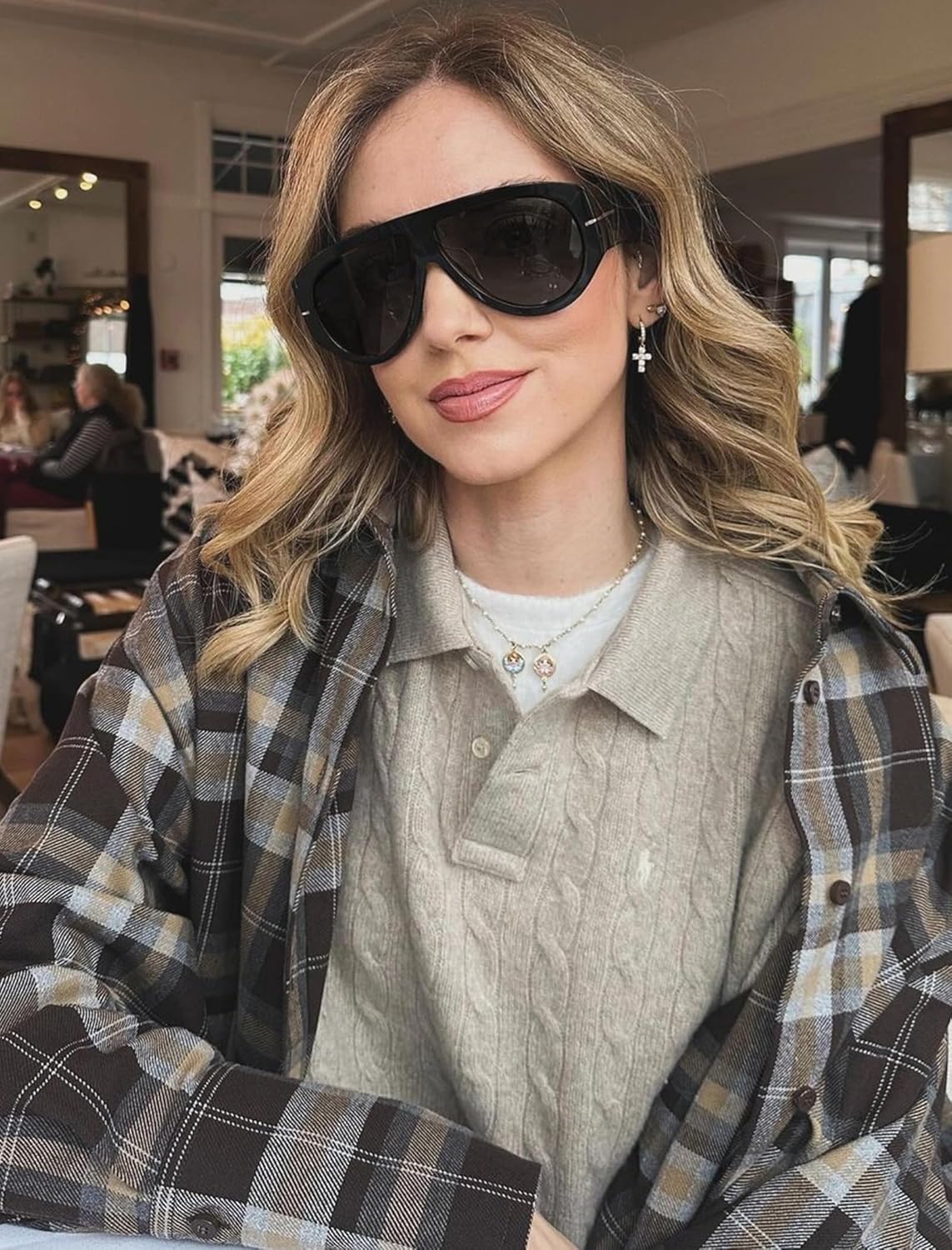 Oversized Retro Aviator Sunglasses for Women Men Trend 70s Thick Classic Vintage Style Sun Glasses - Image 3