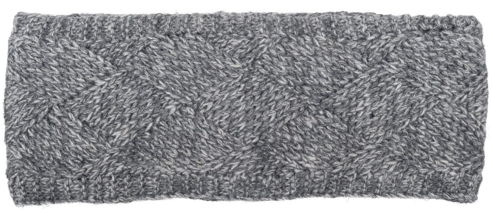styleBREAKER Ladies Knitted Headband Plain with Diamond Pattern, Thermo Fleece Lining, Winter Headband Uni 04026062, Colour:Grey