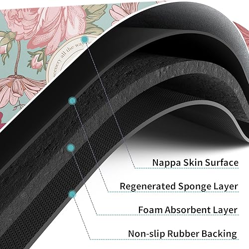 Miniatura 6 de DEXI Alfombras de baño antideslizantes lavables para baño, alfombras de baño súper absorbentes y de secado rápido, ultra delgadas, 17 x 32 pulgadas,