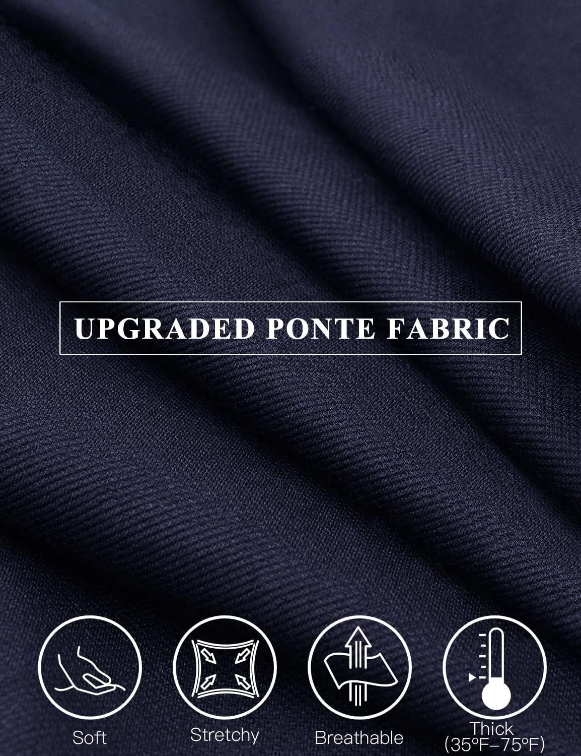 Tapata Women's 28''/30''/32''/34'' Stretchy Bootcut Dress Pants with Pockets Tall, Petite, Regular for Office Work Business 32'', Upgraded, Navy Blue, L - Image 3