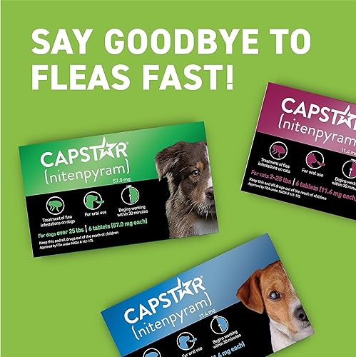 Miniatura 7 de Novartis Capstar Verde para perros de más de 25 libras - 6 tabletas