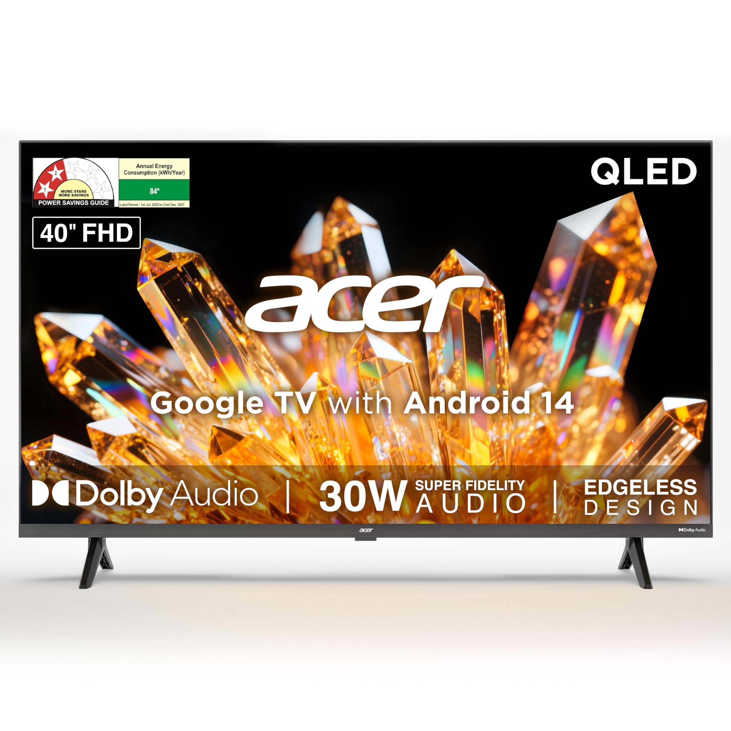 Acer 100 cm (40 inches) Ultra V Series Full HD Smart QLED Google TV AR40QDVGU2841BD