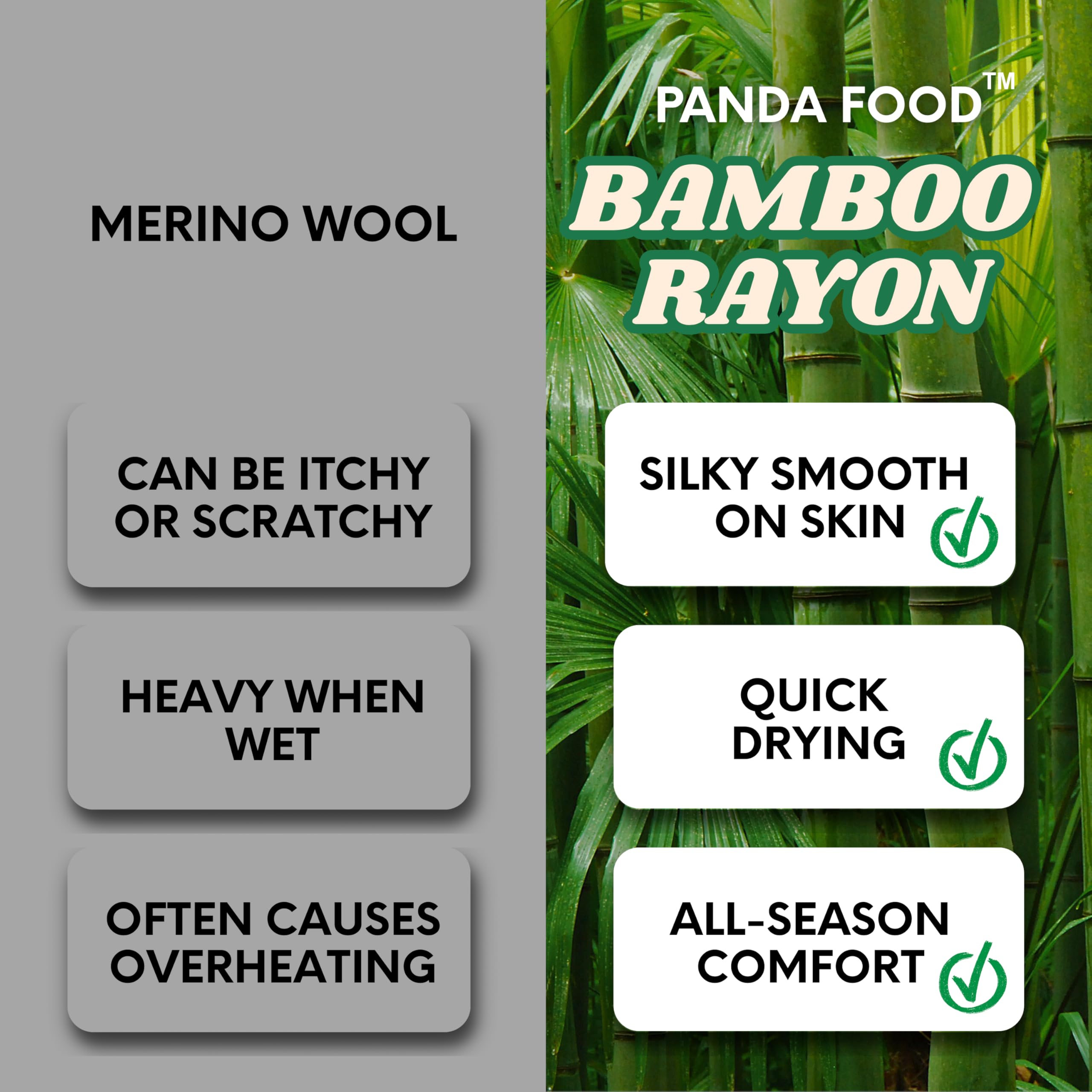 PANDA FOOD Calzini da passeggio in bambù di alta qualità, anti-vesciche, caldi e traspiranti, per lavoro o escursionismo, unisex, confezione da 3