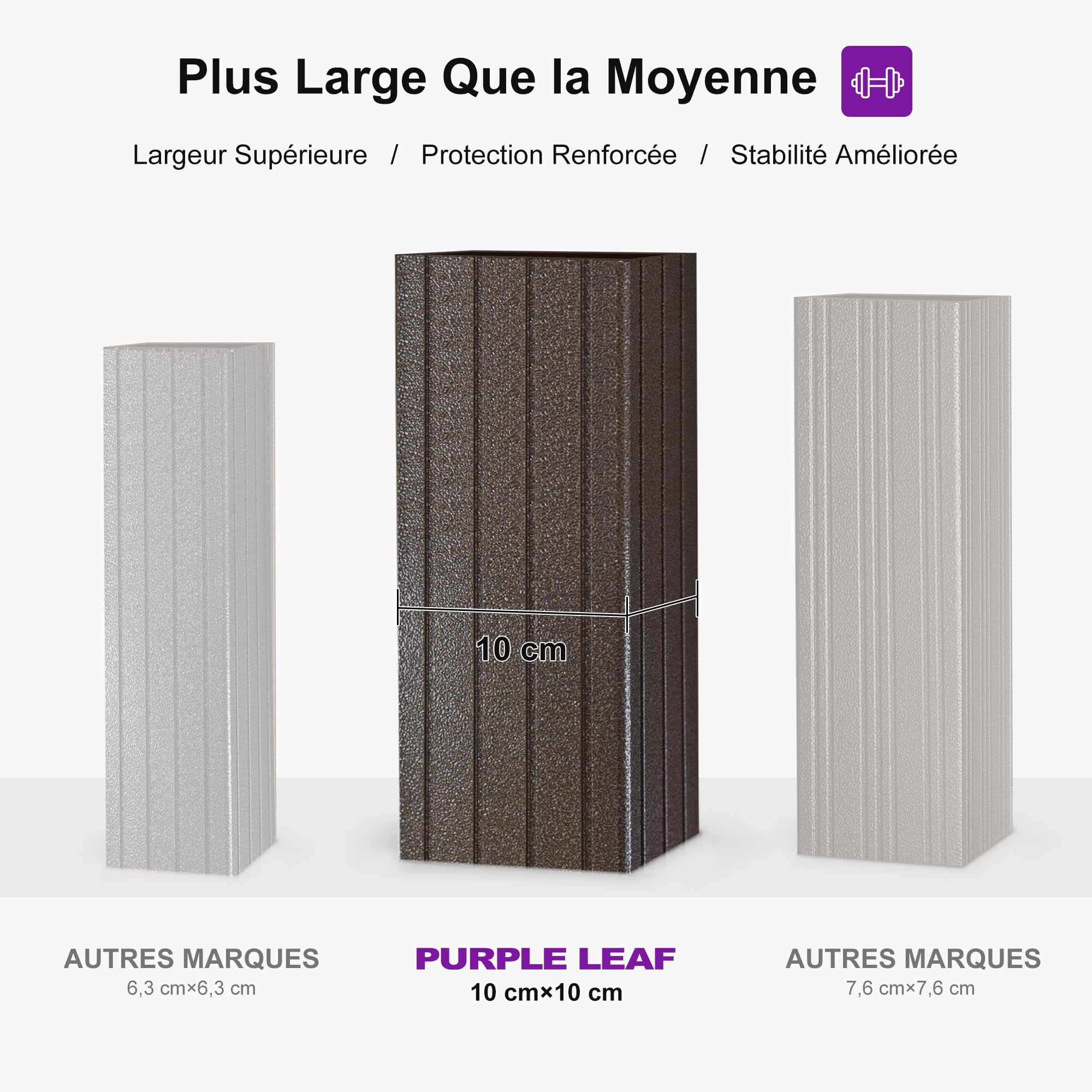 PURPLE LEAF Pergola Toit Rigide Acier Galvanisé 4,85 x 3,65 m Éclairage Intégré Rideaux Aluminium Bronze