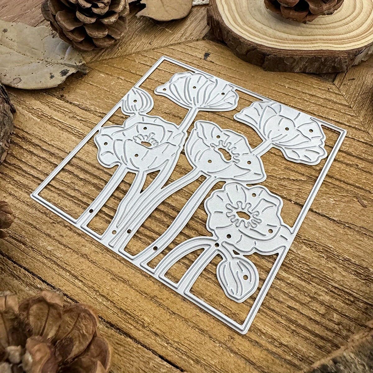 Squares Flower Metal Cutting Dies – DIY Embossing Stencils For Scrapbooking, Paper Cards, Crafts - View #2