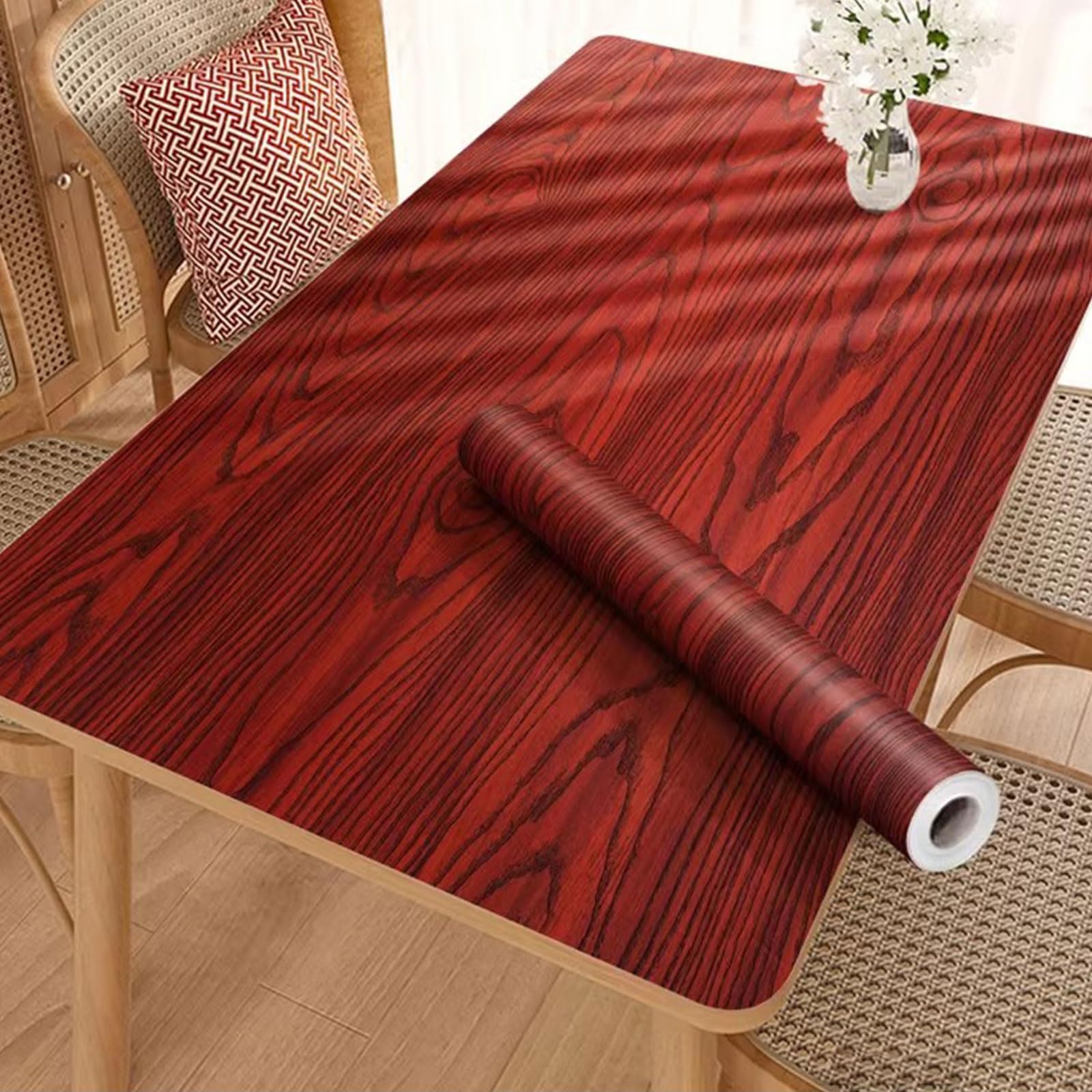 Samoprzylepna tapeta imitująca drewno Samoprzylepna folia stołowa o wyglądzie drewna Wodoodporna wielokolorowa Wiele rozmiarów 0,36 mm(Optionen 8,60W x 300L cm)