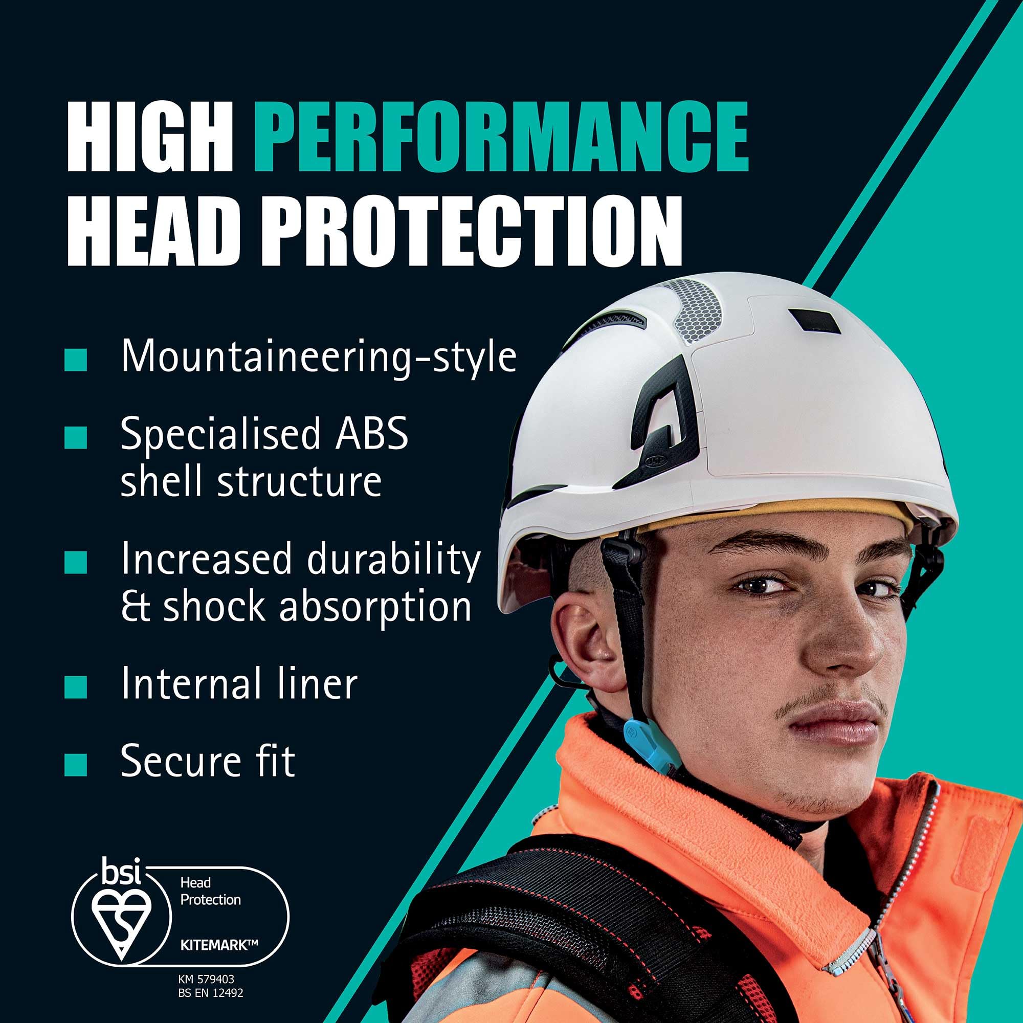 JSP EVO ALTA Skyworker Kask ochronny - Regulacja koła - Wentylowany - Biały (ARC170-000-100)