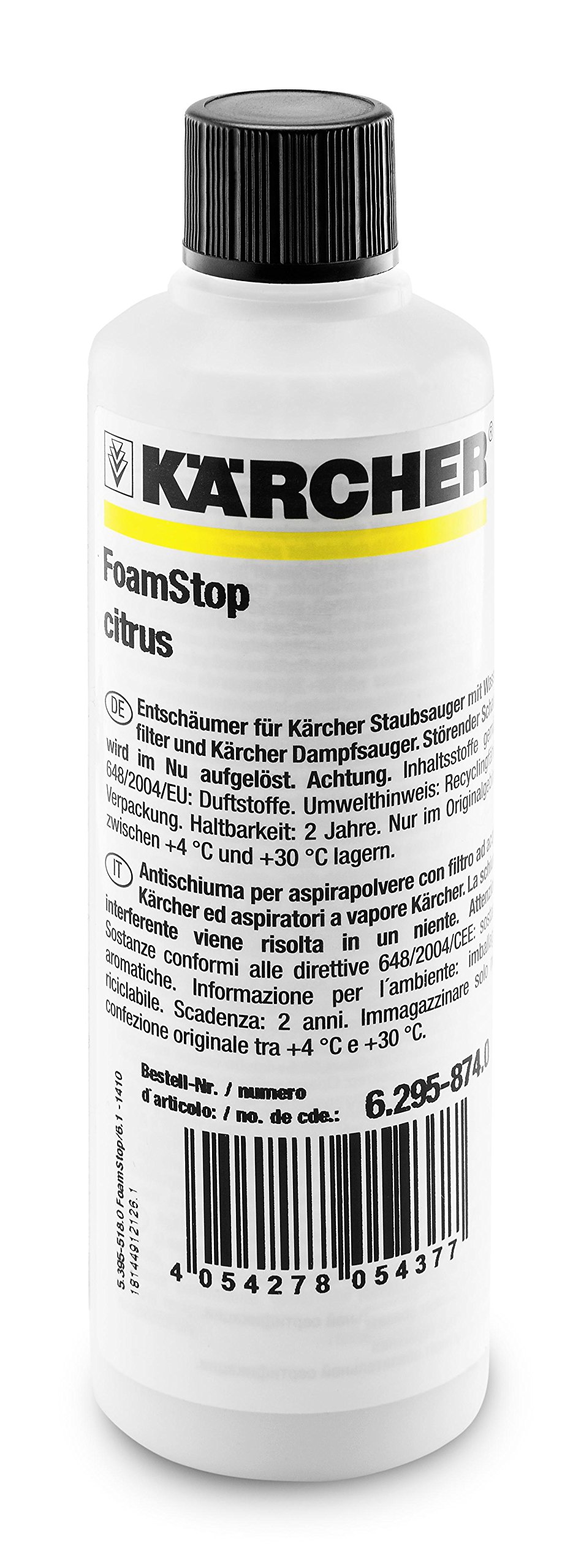 Kärcher Foam Stop Citrus Carpet Cleaner, Liquid - 125 ml/Scent Citrus 6.295-874.0