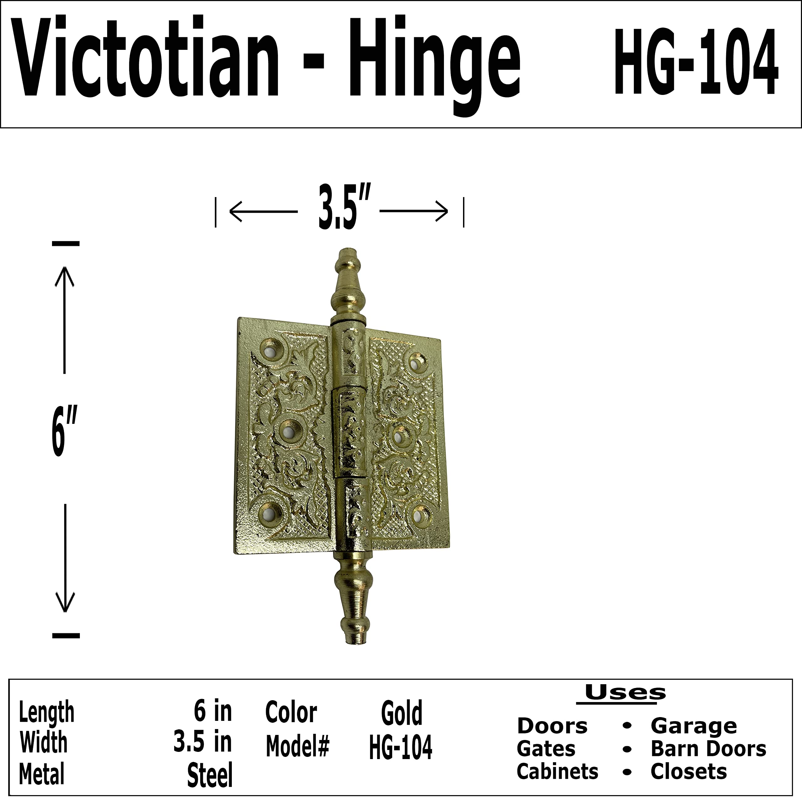 6”- Antique Hardware Depot - Victorian Style Ornate