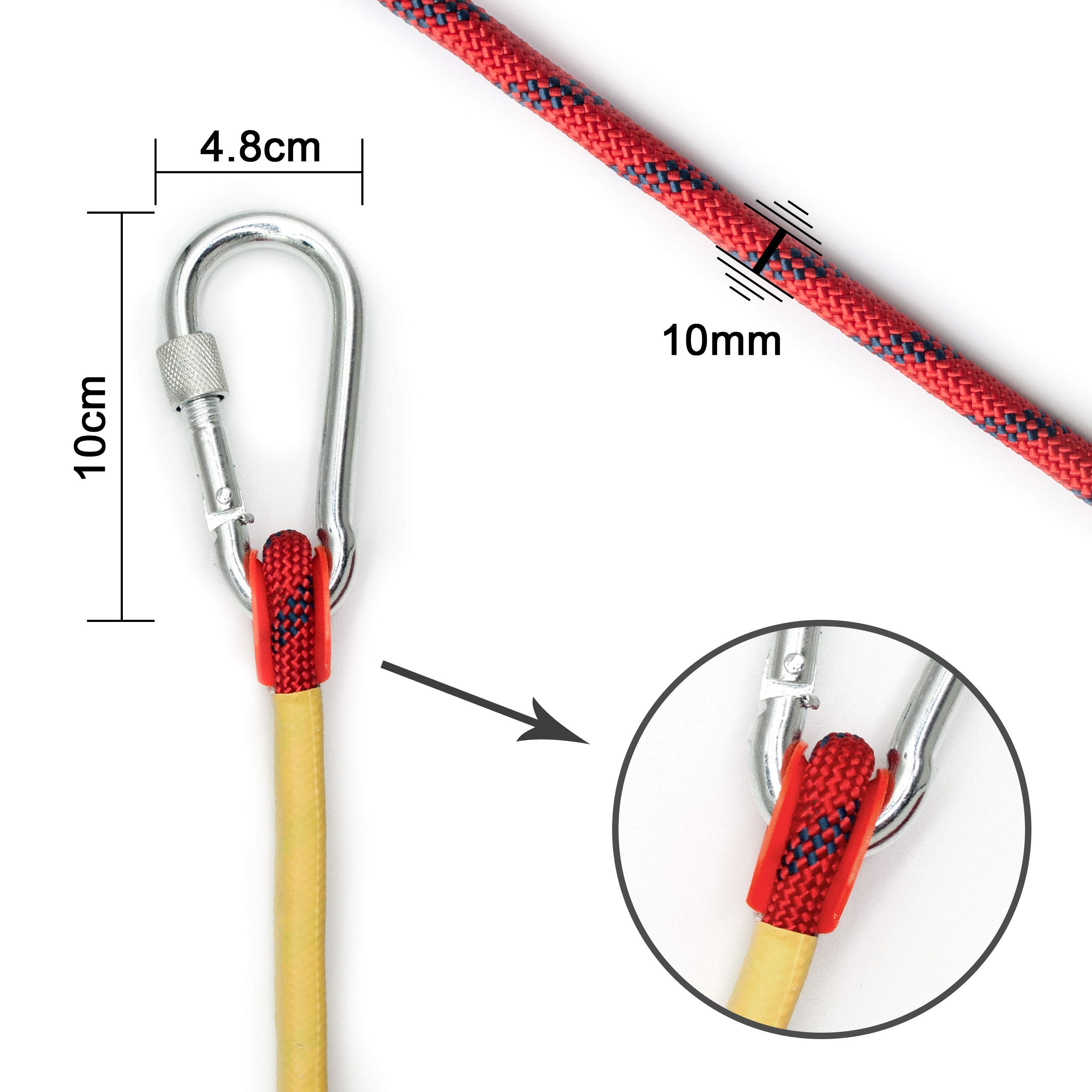 Rock Climbing Rope, 32ft 49ft 65ft 98ft 164ft 10mm Static Rappelling Rope, Tree