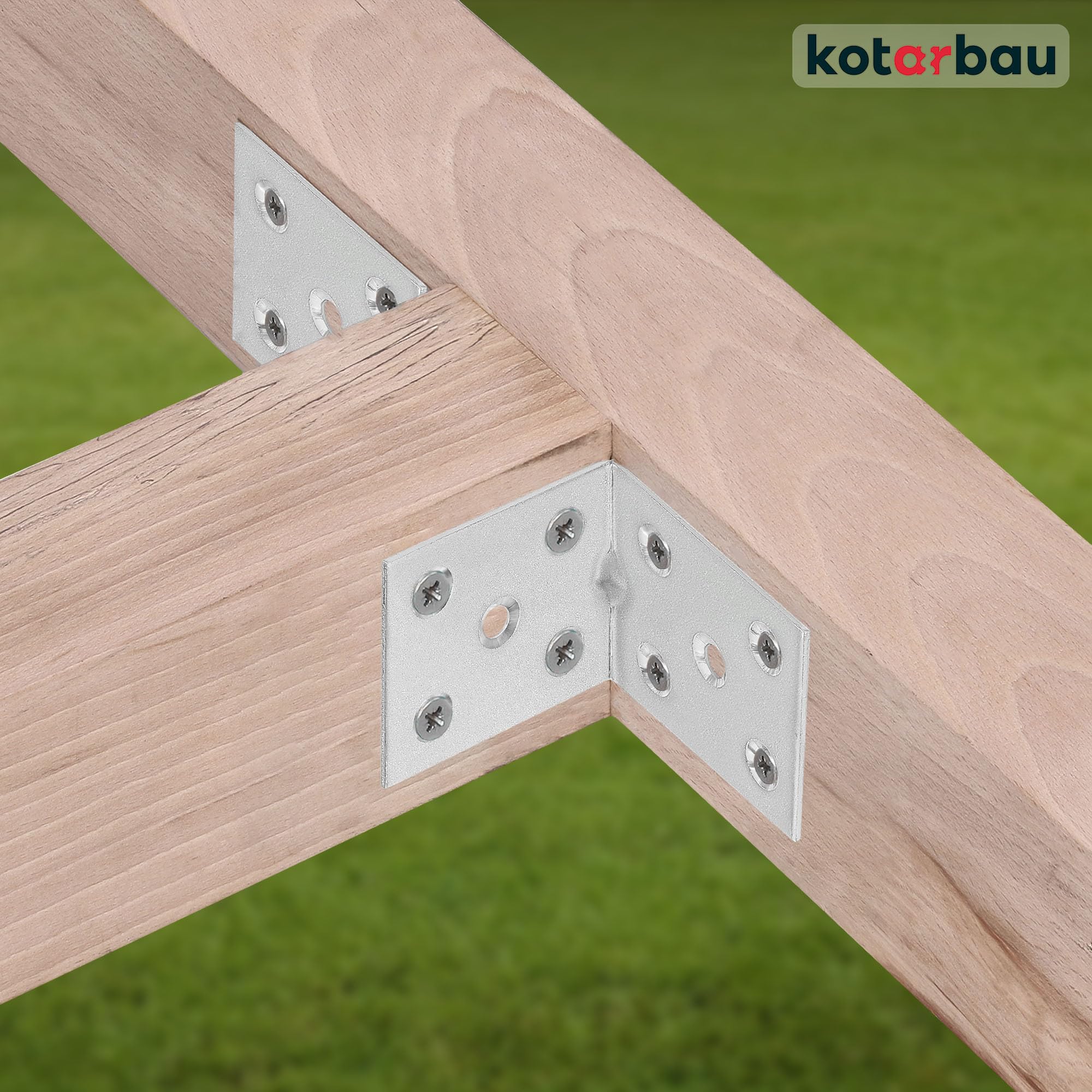 KOTARBAU Winkelverbinder 50 x 50 x 40 x 2 mm mit Sicke Verzinkt Stahl Bauwinkel Montagelöcher Möbelverbinder Schwerlast Holzverbinder Montagewinkel (100)