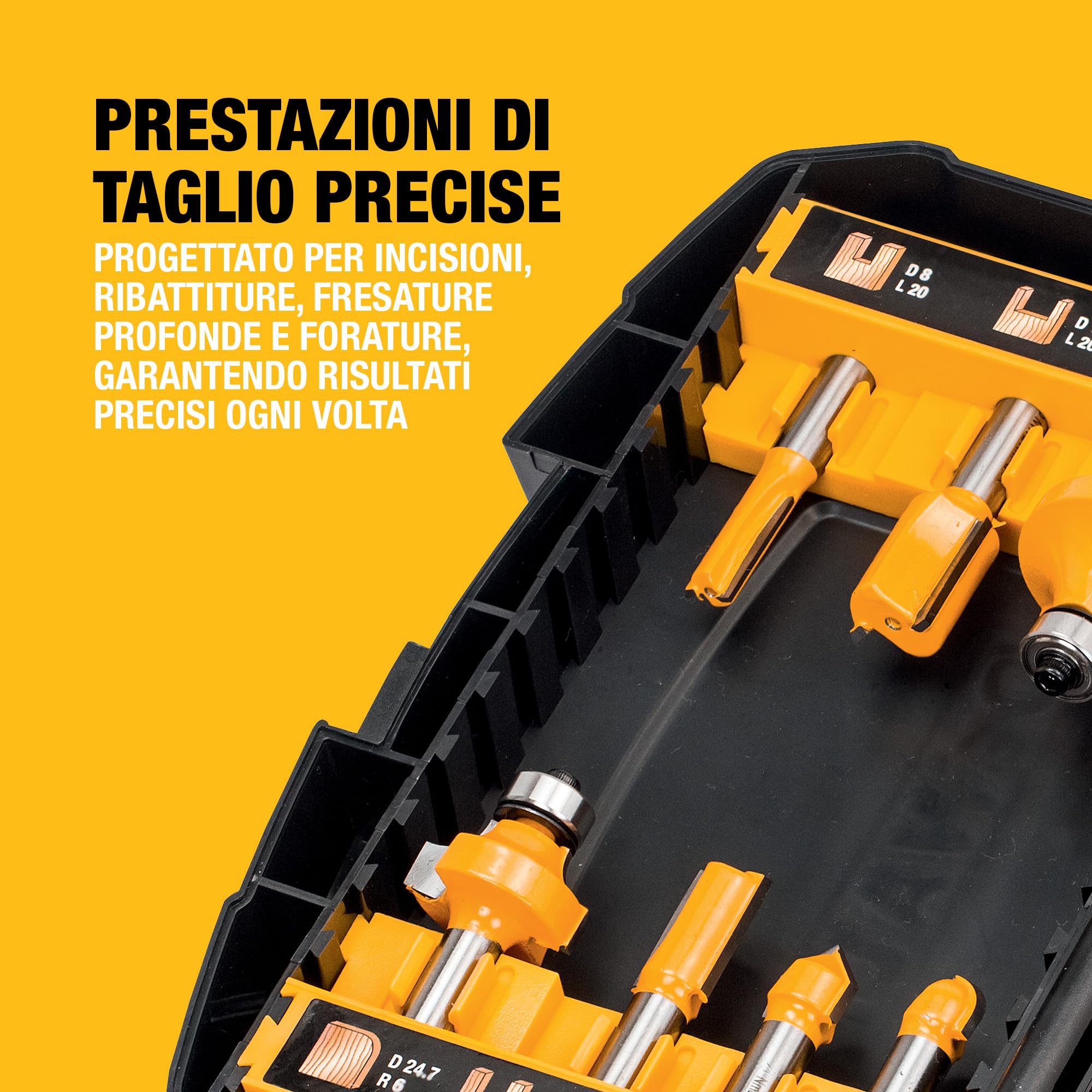 DEWALT Set di punte da fresatura da 8 mm, 12 pezzi, DT90016-QZ