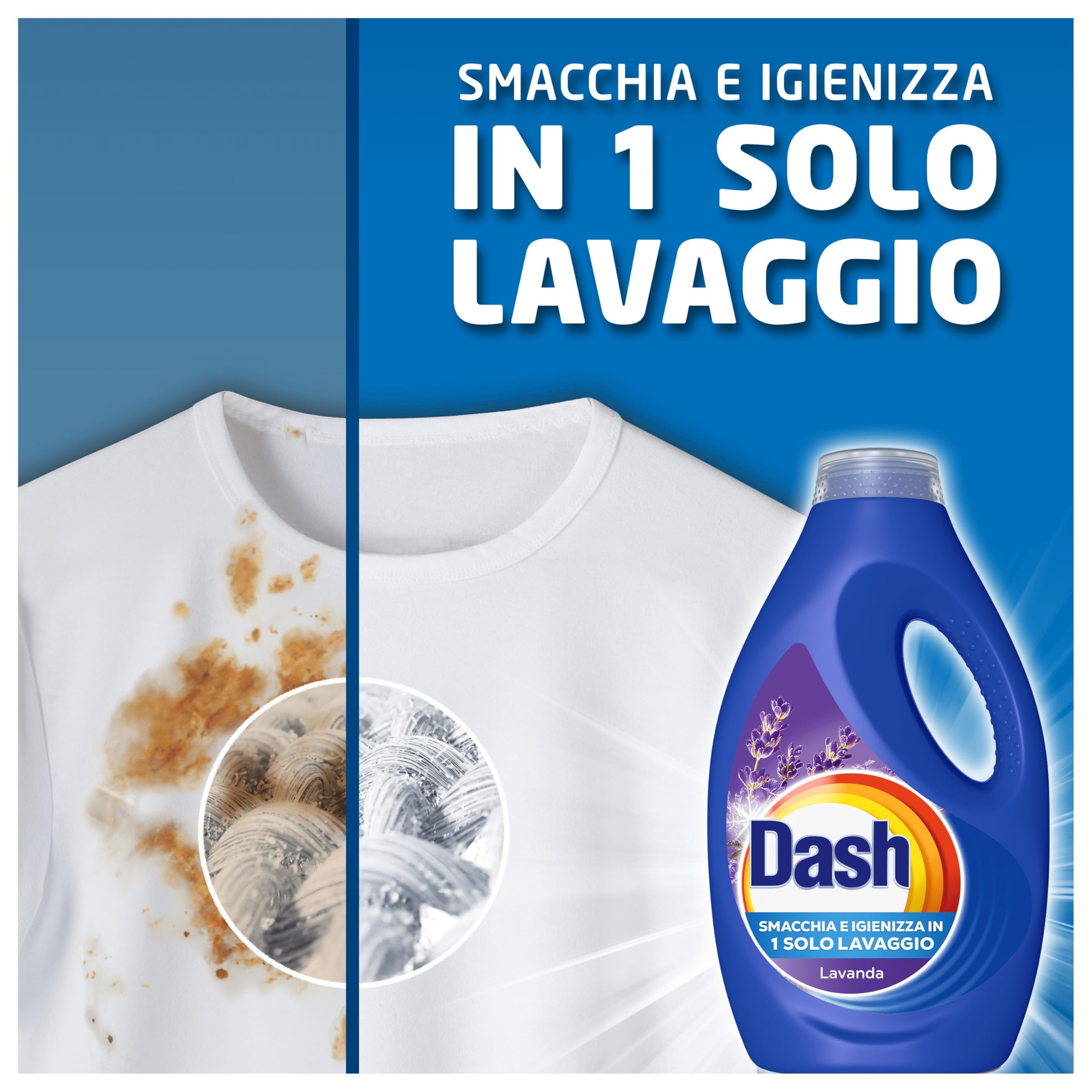 Dash Detersivo Liquido Lavatrice, 92 Lavaggi (4x23), Lavanda, Rimuove Le Macchie e Igienizza, Dona Freschezza, Brillantezza Per I Capi, Efficace Anche A Freddo E In Cicli Brevi