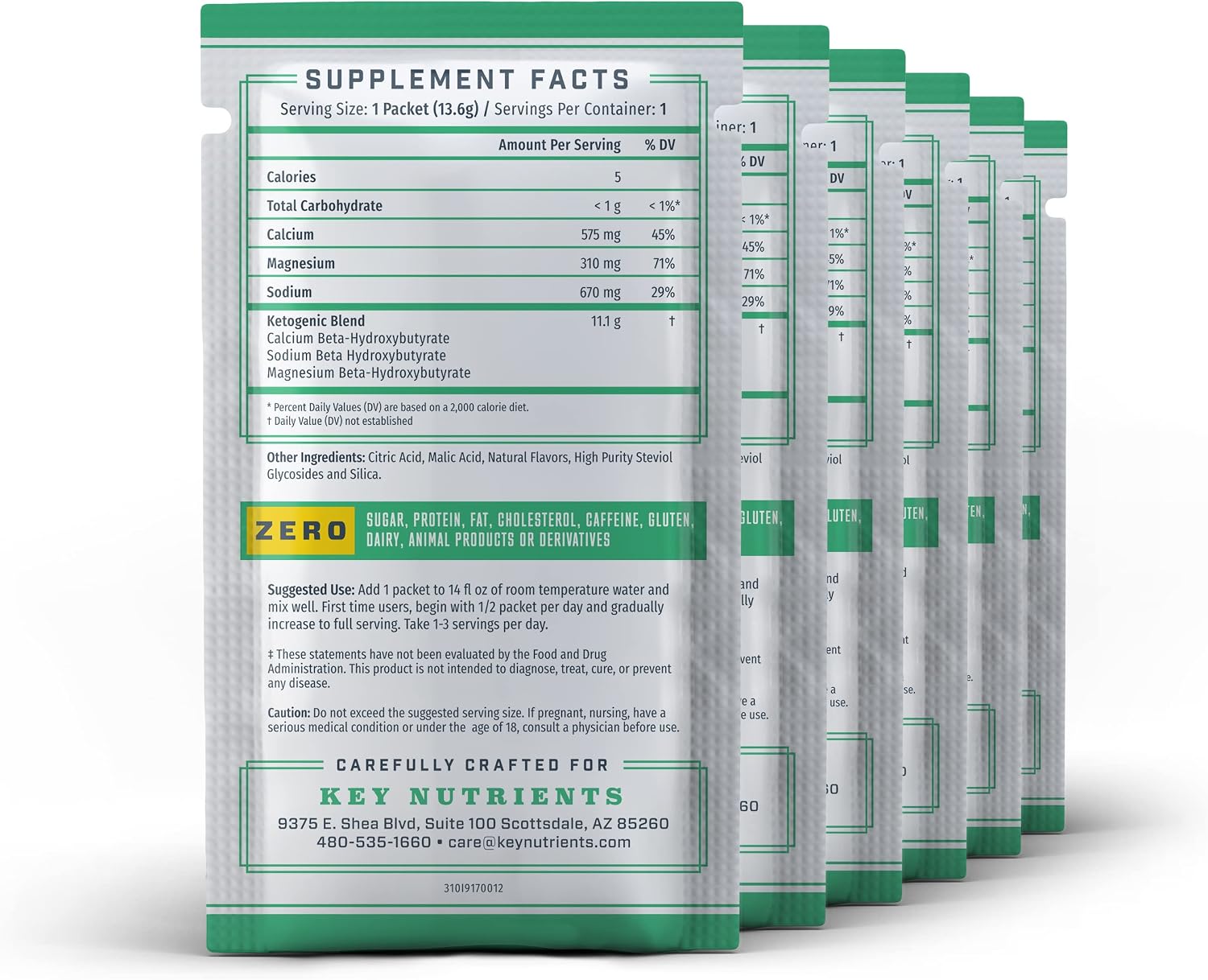 Key Keto Exogenous Ketone Supplement: 6 Single-Serve Packets Lemon Lime Ketone Drink for Ketosis, Instant Keto Mix- Puts You into Ketosis Quick, Helps Keto Diets, Increases Energy- Keto BHB Powder