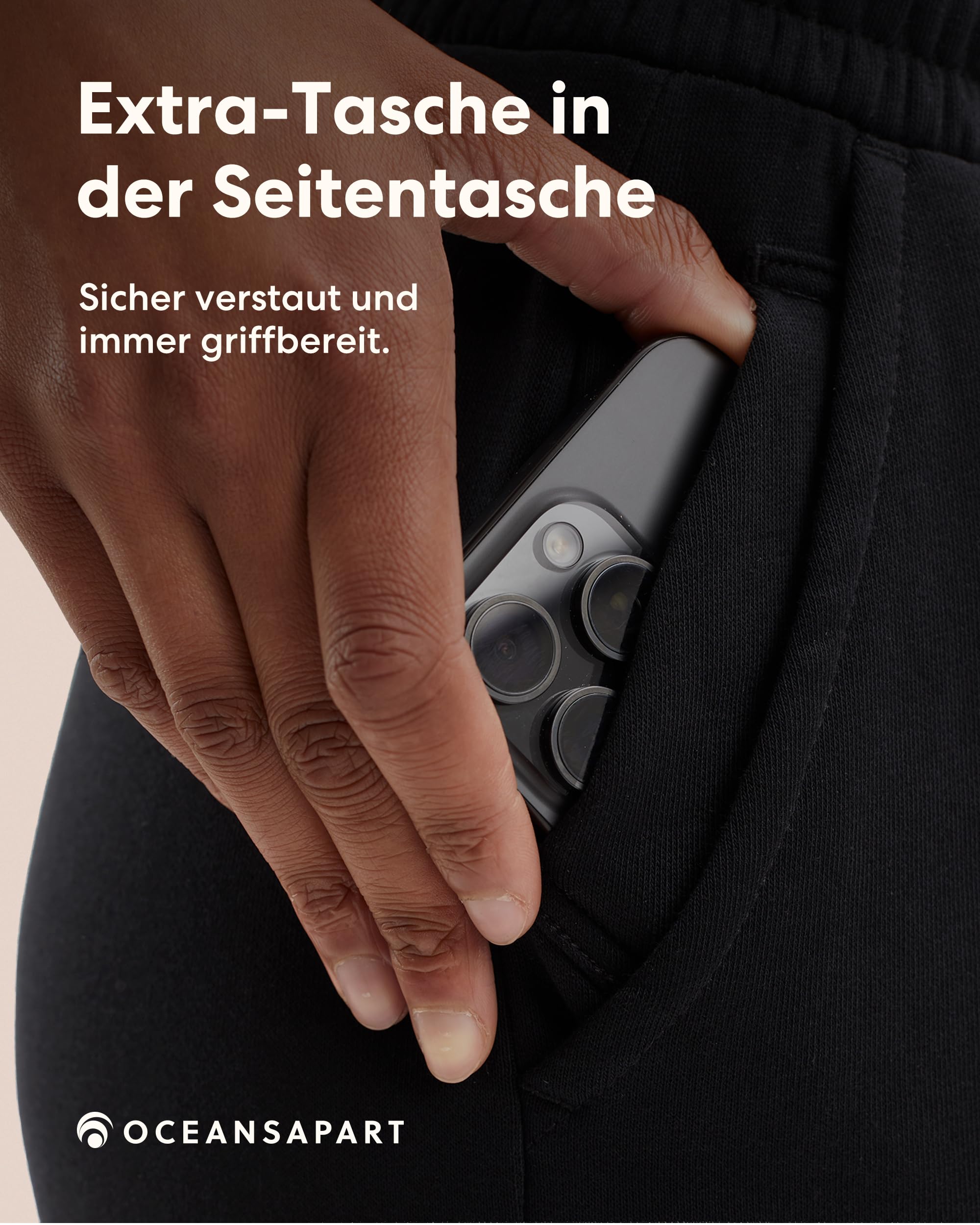 OCEANSAPART Charly Sweat Pant - Damen Jogginghose Baumwolle Taschen | Elastischer Kordelzug & Schmal Zulaufend – Kuschlig Weich & Atmungsaktiv – Sweatpants für Yoga